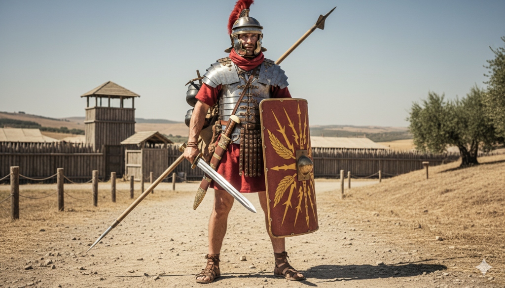Équipement complet d'un légionnaire romain du Ier siècle ap. J.-C.