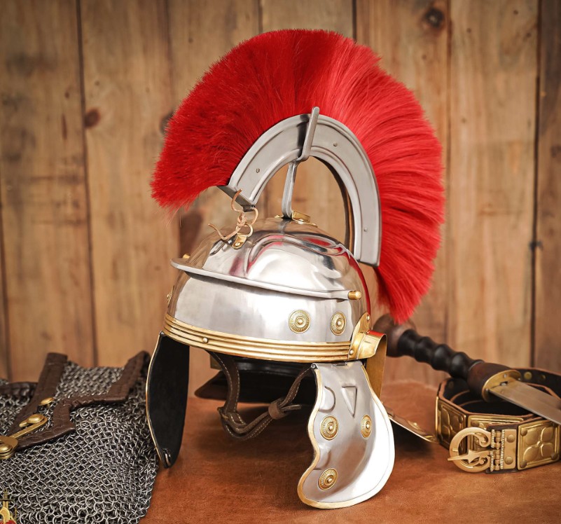 Casque de centurion romain crinière rouge