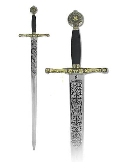 Excalibur- Epée du Roi Arthur argent Art Gladius