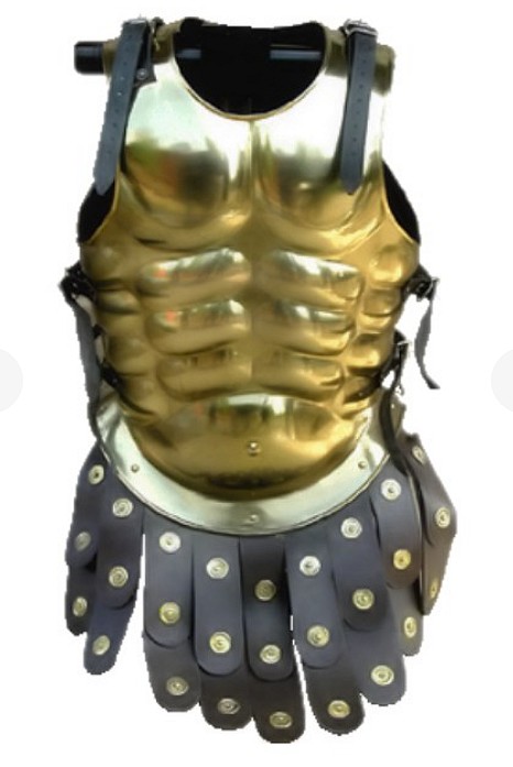 Cuirasse musclée officier romain laiton