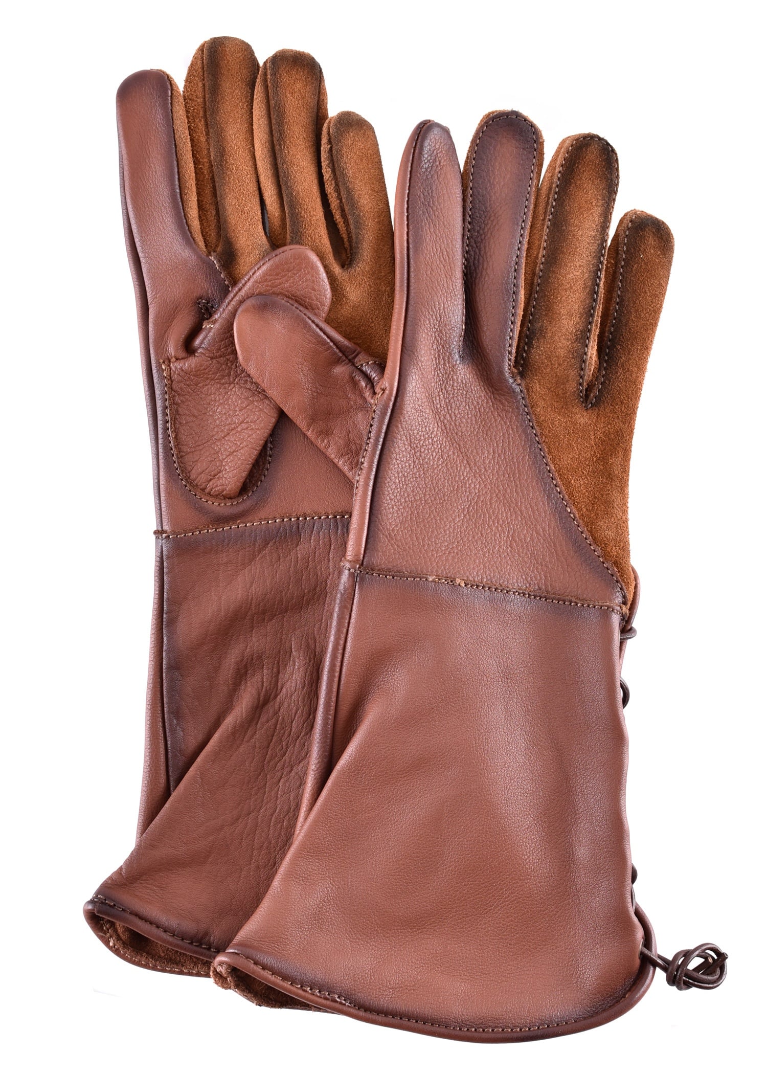 Gants de fauconnier cuir marron