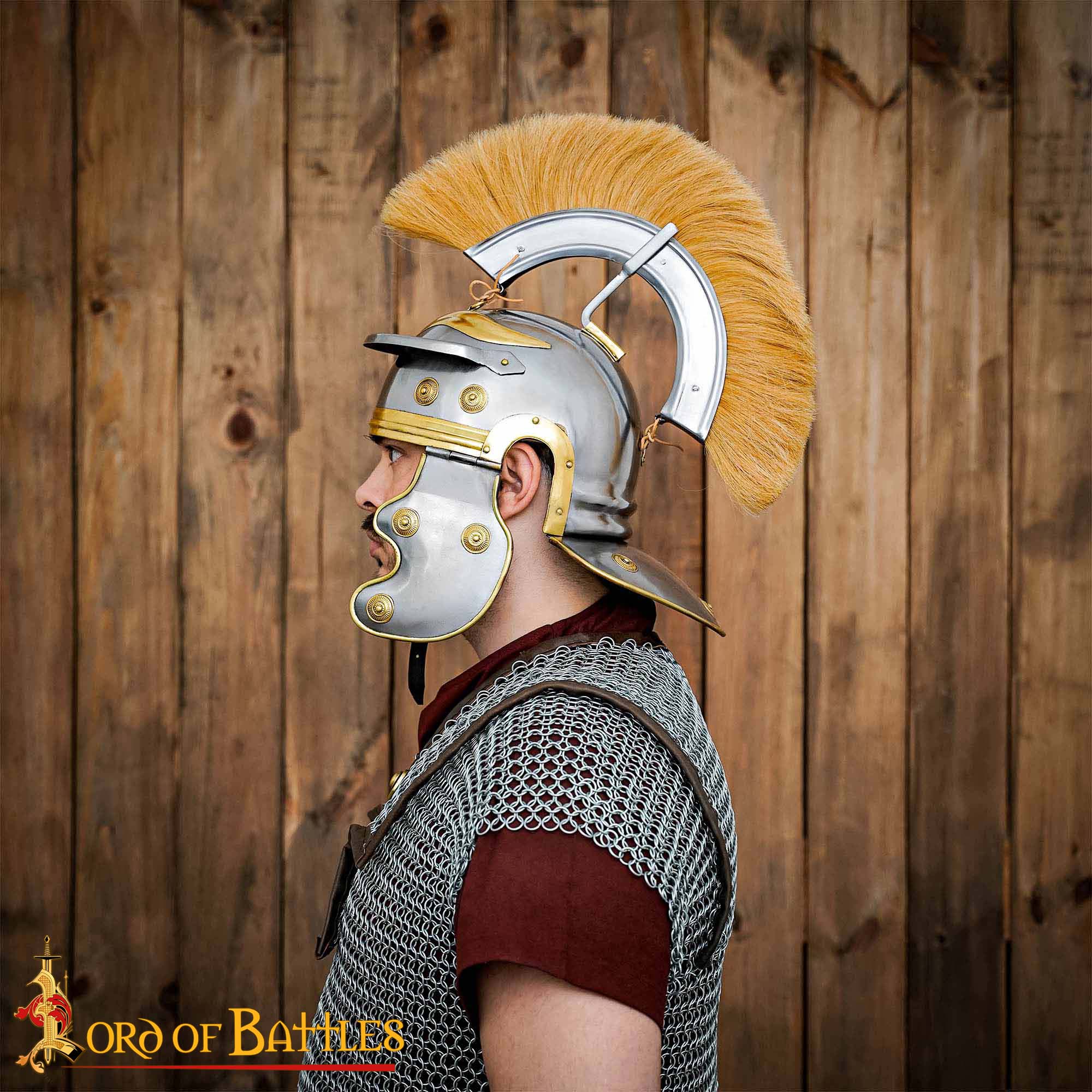 Casque centurion romain crinière beige