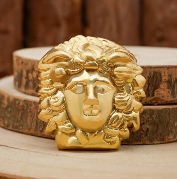 Ornement Tête de Méduse en Laiton