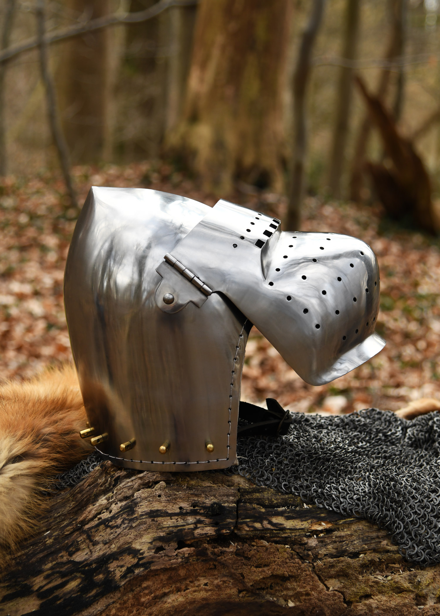 Bacinet à bulbe médiéval de combat