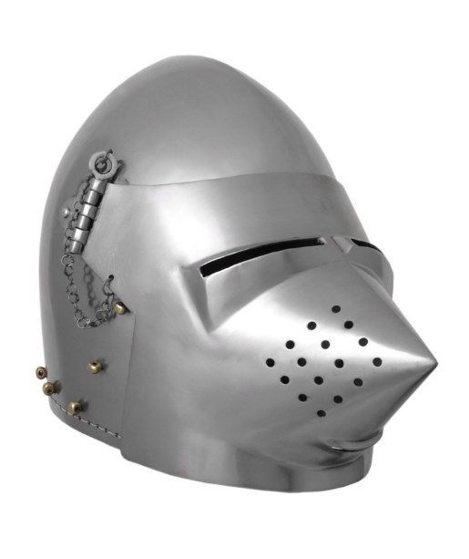 Bacinet bec de passereau 1390 de combat 2 mm
