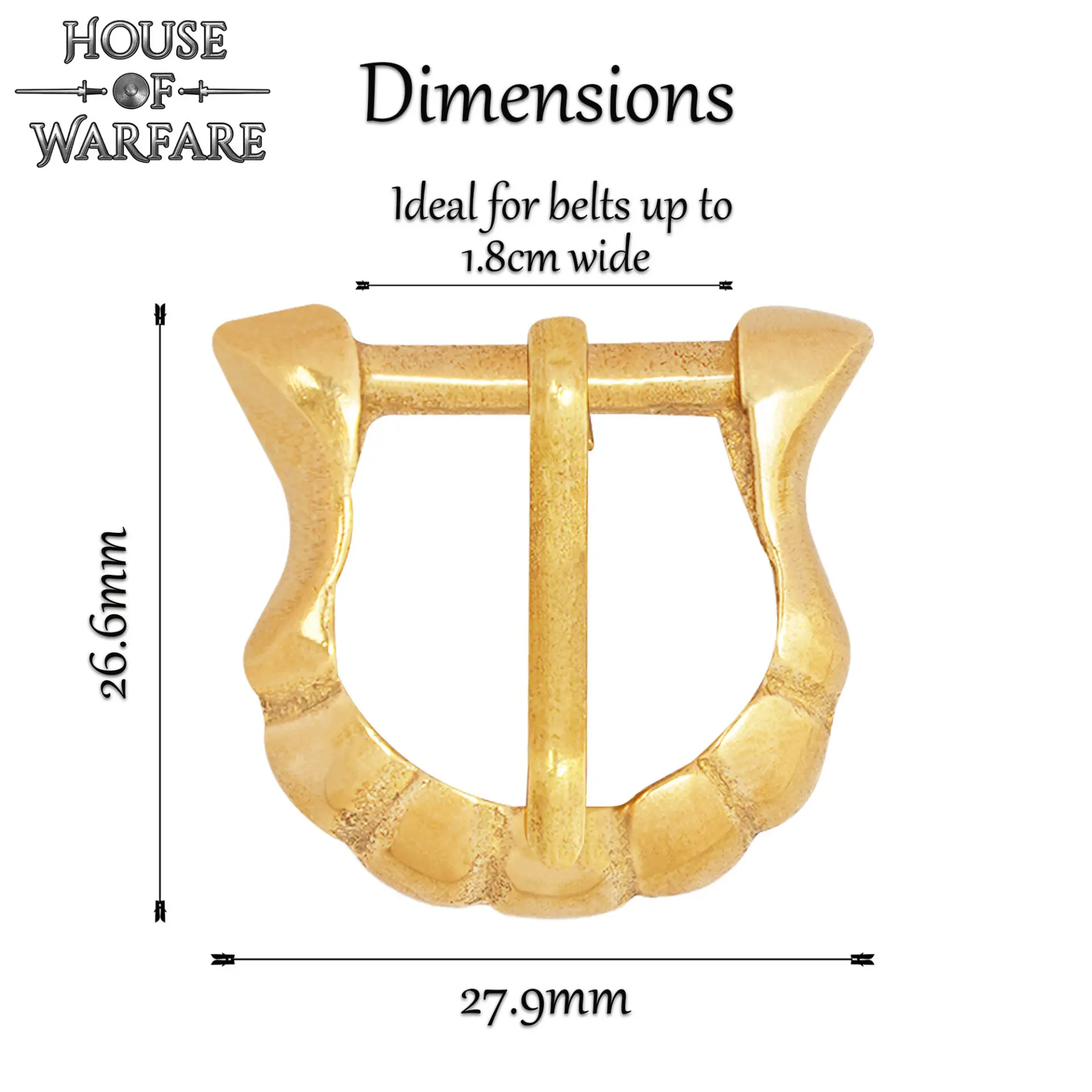 Taille boucle sangle armure 2,7cm référence - Dimensions compactes polyvalentes médiévales
